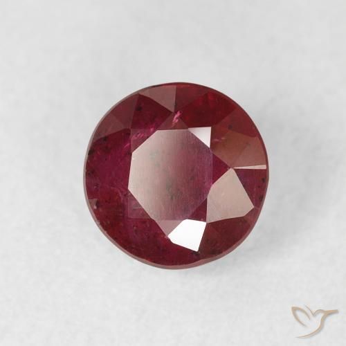 Rubí Rojo claro natural de 1.14 ct, Redondo, VS-SI