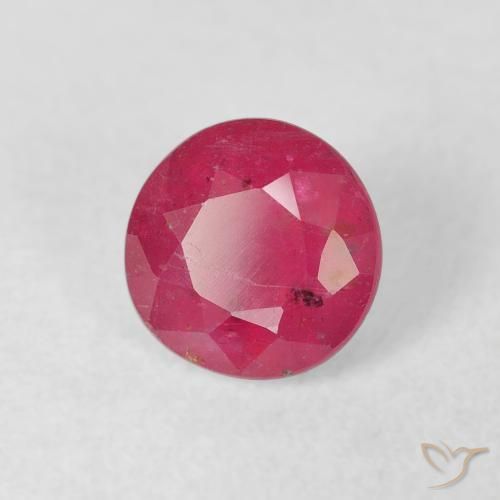 Rubí Rosado rojizo natural de 1.40 ct, Redondo, VS-SI