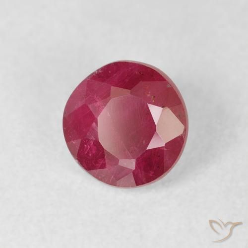 Rubí Rosado rojizo natural de 1.09 ct, Redondo, VS-SI