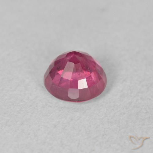 Rubí Rosado intenso natural de 0.90 ct, Redondo, VS-SI