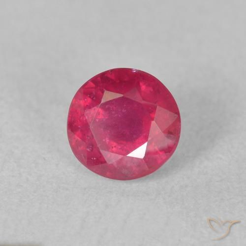 Rubí Rosado rojizo natural de 1.21 ct, Redondo, VS-SI