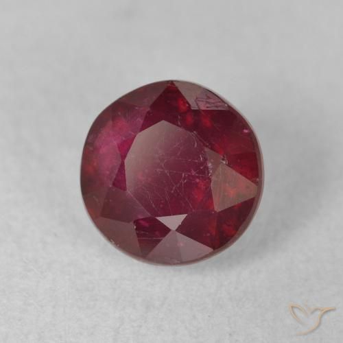 Rubí Rojo vino natural de 2.04 ct, Redondo, VS-SI