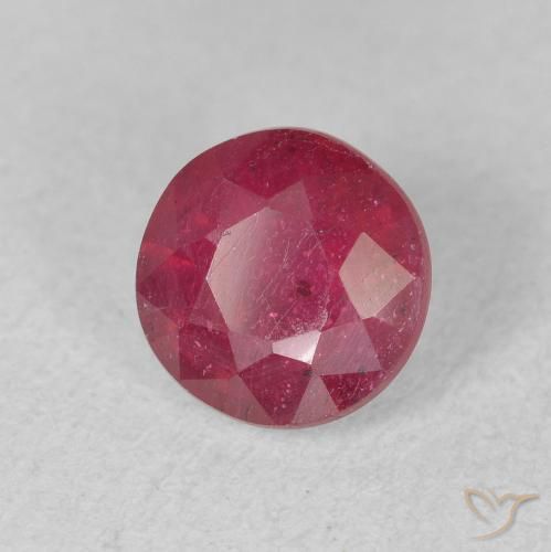 Rubí Rojo medio natural de 1.79 ct, Redondo, VS-SI