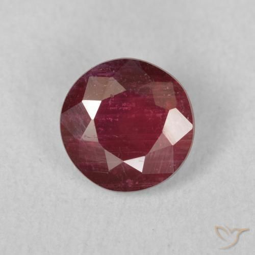 1.46ct Natural Rojo oscuro Rubí, Redondo, VS-SI