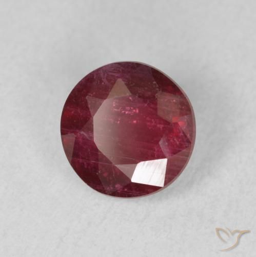 Rubí Rojo oscuro natural de 1.46 ct, Redondo, VS-SI