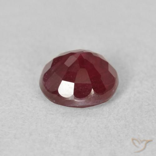 Rubí Rojo oscuro natural de 1.46 ct, Redondo, VS-SI