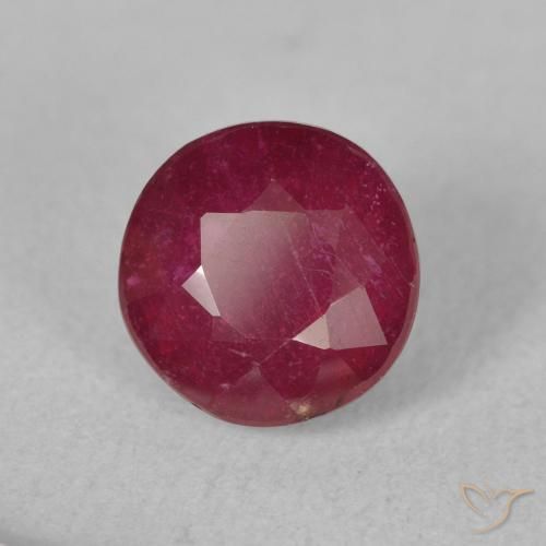 Rubí Rojo oscuro natural de 2.33 ct, Redondo, VS-SI