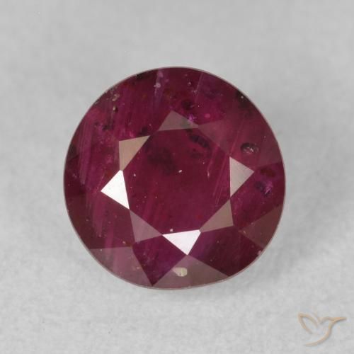 1.58ct Natural Rojo oscuro Rubí, Redondo, VS-SI
