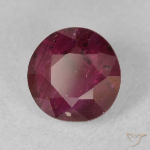 Rubí Rojo oscuro natural de 1.58 ct, Redondo, VS-SI