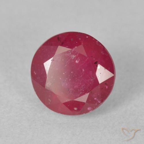 Rubí rosa rojizo natural de 2,29 ct, corte redondo, VS-SI