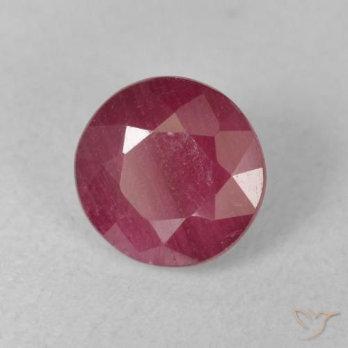 Rubí Rosado rojizo intenso natural de 1.88 ct, Redondo, VS-SI