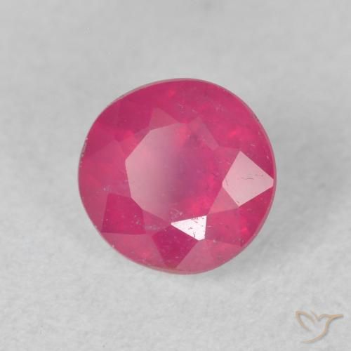 Rubí Rosado rojizo natural de 1.19 ct, Redondo, VS-SI
