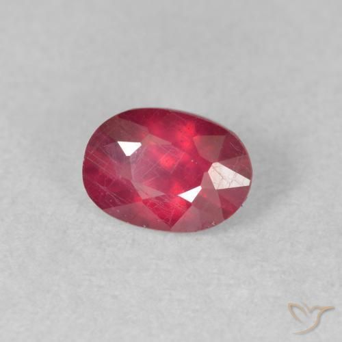 Rubí Rosado rojizo natural de 1.12 ct, Ovalada, VS-SI