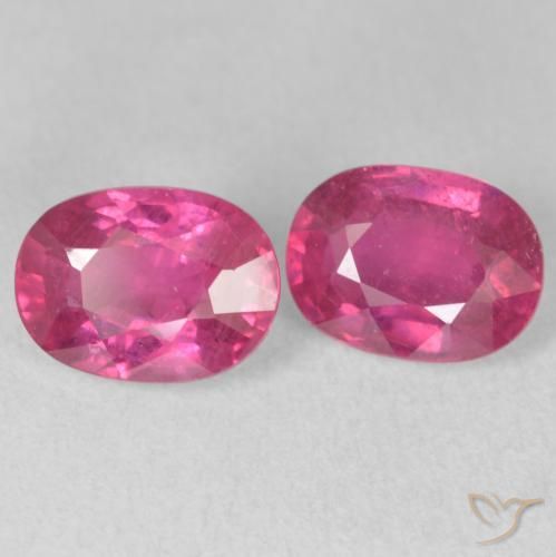 Gemas de Rubí Rojo rosado natural de 3.96 ct, Ovalada, VS-SI
