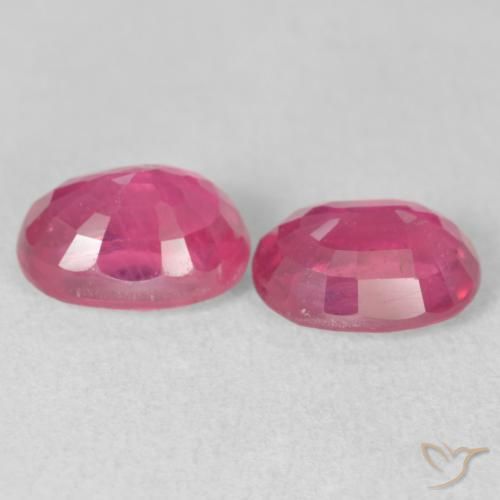 Gemas de Rubí Rojo rosado natural de 3.96 ct, Ovalada, VS-SI