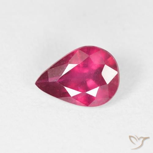 0.89ct Natural Rojo oscuro Rubí, En forma de pera, VS