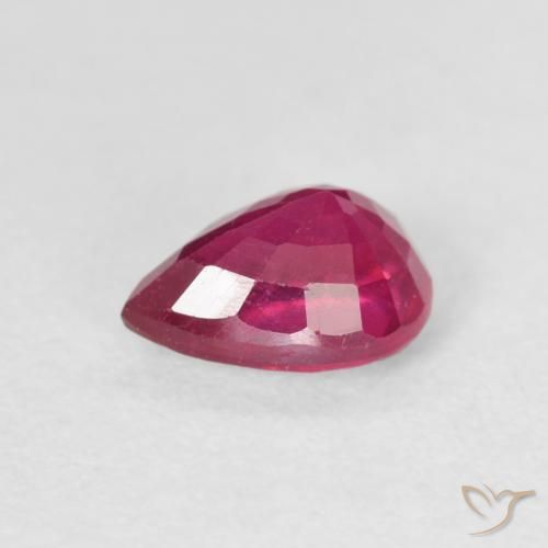 Rubí Rojo claro natural de 1.11 ct, En forma de pera, VS