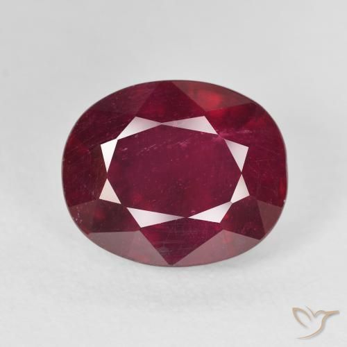 10.01ct Natural Rojo oscuro Rubí, Ovalada, VS