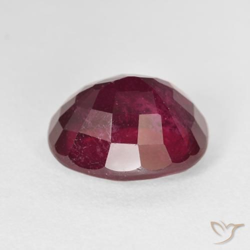 Rubí Rojo oscuro natural de 10.01 ct, Ovalada, VS