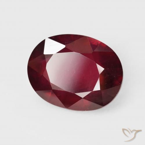 Rubí Rojo oscuro natural de 19.35 ct, Ovalada, VS