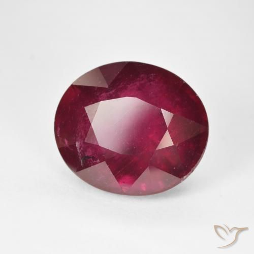 Rubí Rojo vino intenso natural de 15.28 ct, Ovalada, VS