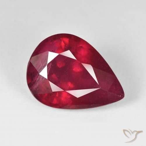Rubí Rojo sangre natural de 12.94 ct, En forma de pera, VS
