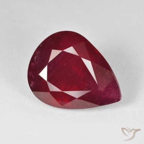 Rubí Rojo vino natural de 14.72 ct, En forma de pera, VS
