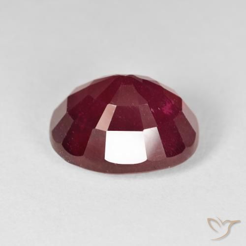Rubí Rojo oscuro natural de 12.66 ct, Ovalada, VS