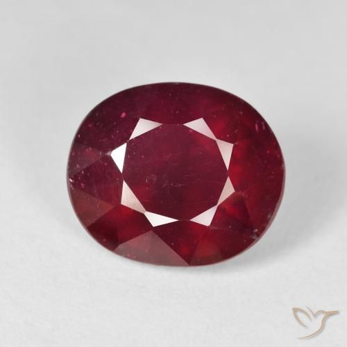 11.22ct Natural Rojo oscuro Rubí, Ovalada, VS