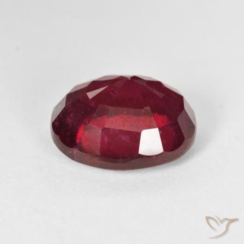 Rubí Rojo claro natural de 12.14 ct, Ovalada, VS
