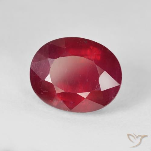 Rubí Rojo mermelada natural de 6.53 ct, Ovalada, VS