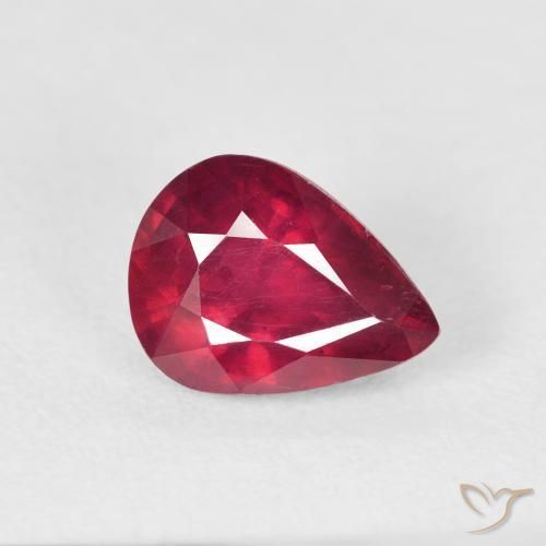 Rubí Carmesí intenso natural de 2.72 ct, En forma de pera, VS