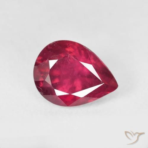 Rubí Rosado rojizo intenso natural de 2.62 ct, En forma de pera, VS