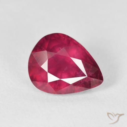 Rubí Rojo rosado natural de 3.57 ct, En forma de pera, VS