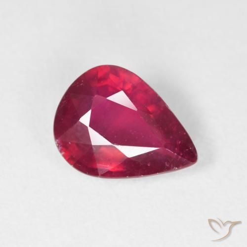 Rubí Rosado rojizo intenso natural de 1.99 ct, En forma de pera, VS