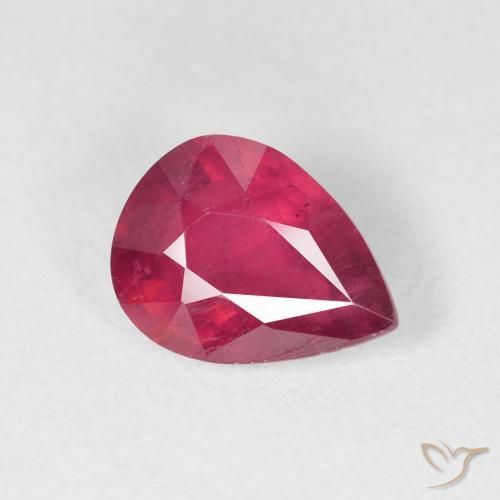 Rubí Rosado rojizo intenso natural de 2.04 ct, En forma de pera, VS
