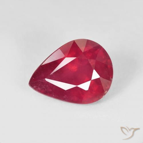 2.58ct Natural Carmesí intenso Rubí, En forma de pera, VS