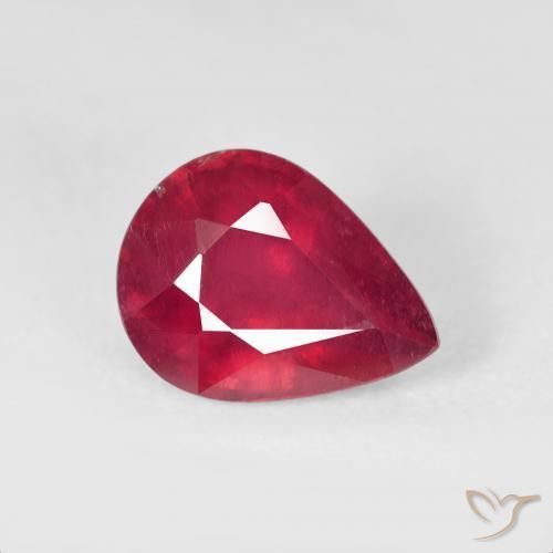 Rubí Carmesí intenso natural de 2.58 ct, En forma de pera, VS
