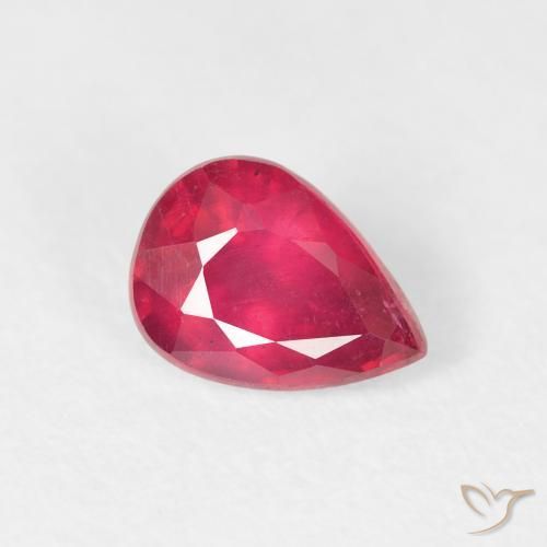 Rubí Carmesí intenso natural de 1.04 ct, En forma de pera, VS-SI