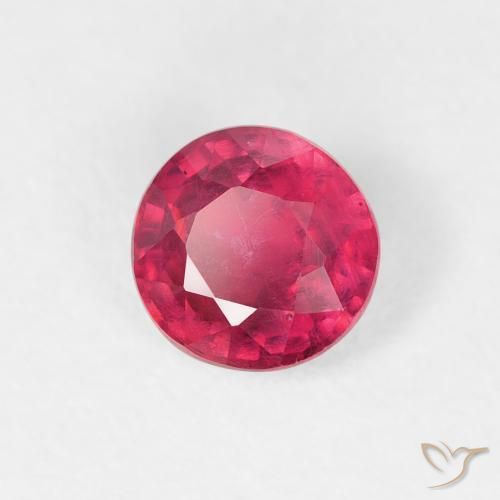 Rubí Medium Dark-Red natural de 0.94 ct, Redondo, VS