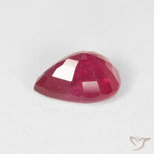 Rubí Rojo medio natural de 1.11 ct, En forma de pera, VS-SI