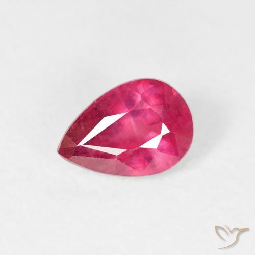 0.63ct Natural Rojo claro Rubí, En forma de pera, VS-SI