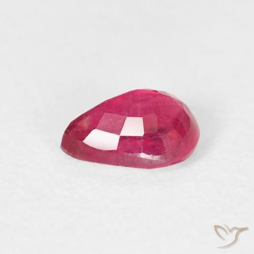 Rubí Rojo claro natural de 0.63 ct, En forma de pera, VS-SI