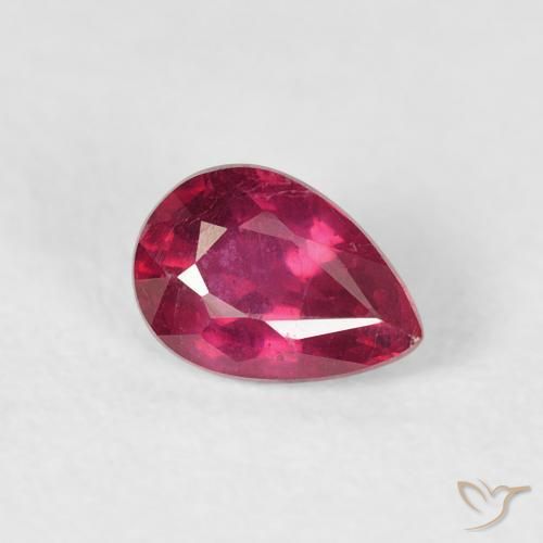 0.66ct Natural Rojo rosado Rubí, En forma de pera, VS-SI