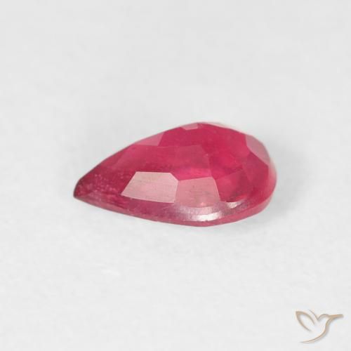 Rubí Carmesí intenso natural de 0.60 ct, En forma de pera, VS-SI