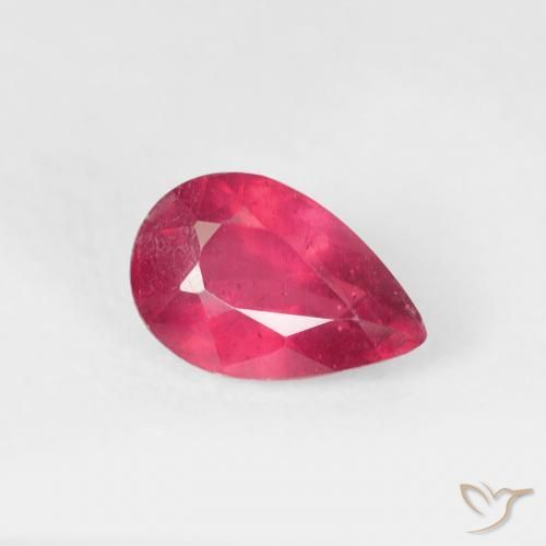 Rubí Rojo mermelada natural de 0.71 ct, En forma de pera, VS-SI