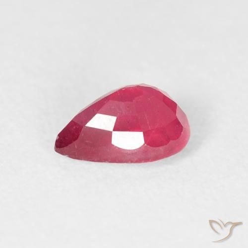 Rubí Rojo mermelada natural de 0.71 ct, En forma de pera, VS-SI