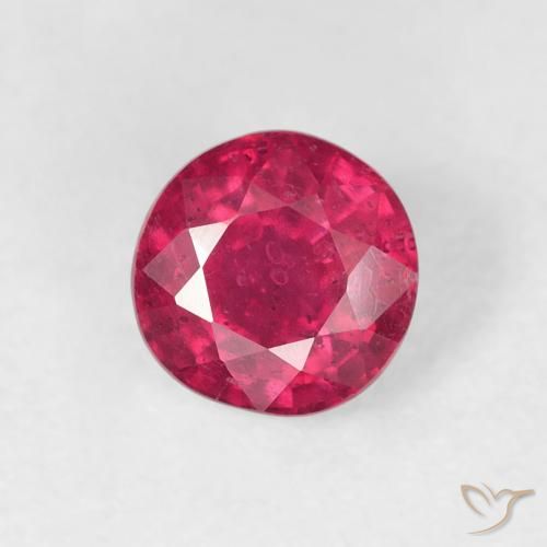 0.99ct Natural Medium Dark-Red Rubí, Redondo, VS