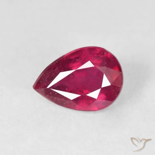 1.12ct Natural Medium Dark-Red Rubí, En forma de pera, VS-SI