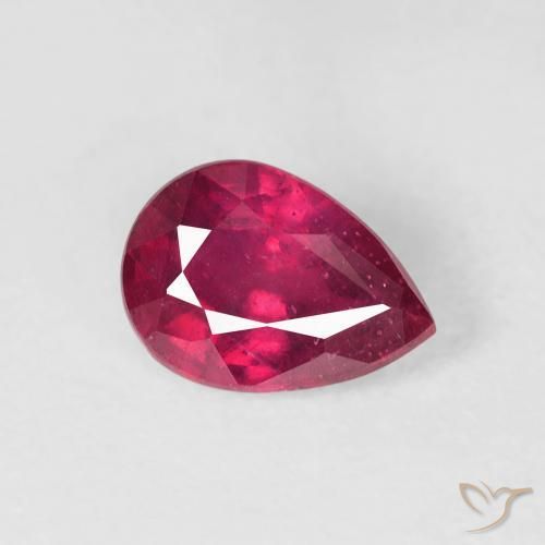 Rubí Medium Dark-Red natural de 1.12 ct, En forma de pera, VS-SI
